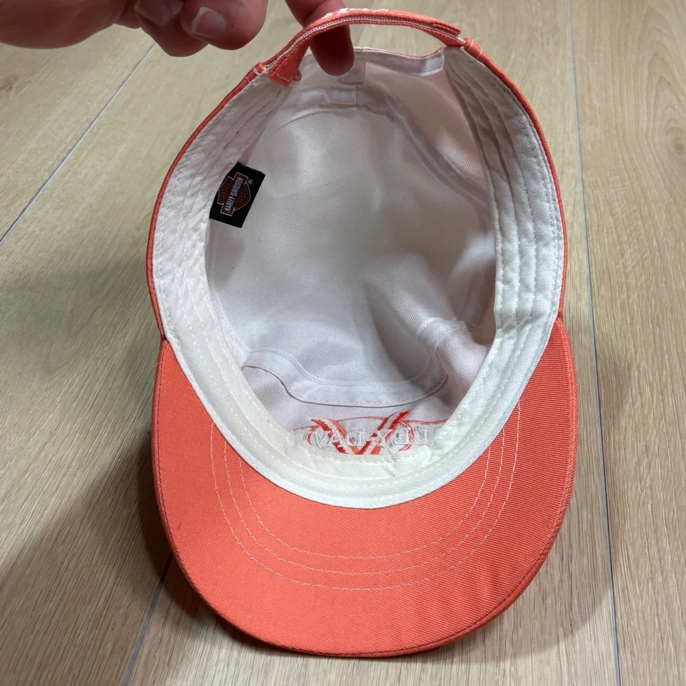 Harley-Davidson V-Twin Power Ombre Cadet Hat Orange White Embroidered Biker Cap